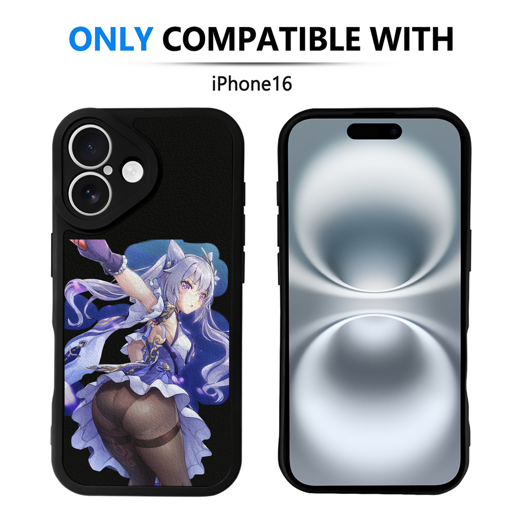げんし神 刻晴 こくせい genshin Kokusei 【iPhone 16シリーズ対応】シリコンスマホケース（レザー調） 材質：シリコン
